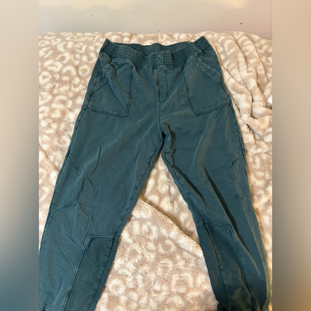 women’s dark green joggers from the brand Saturday Sunday by Anthropologie.